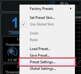 Step 03 - On the source plug-in, open the preset settings Step 03 - On the source plug-in, open the preset settings